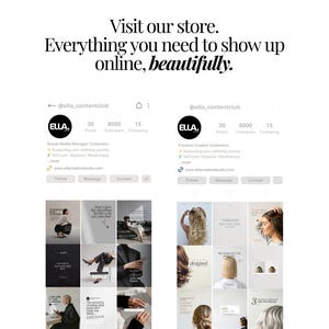 Wellness Instagram Templates Canva Bundle: Social Media Brand Kit (PDF ...