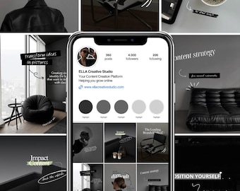 Aesthetic Instagram Canva Templates: Pinterest-Inspired Moodboard (Digital Download)