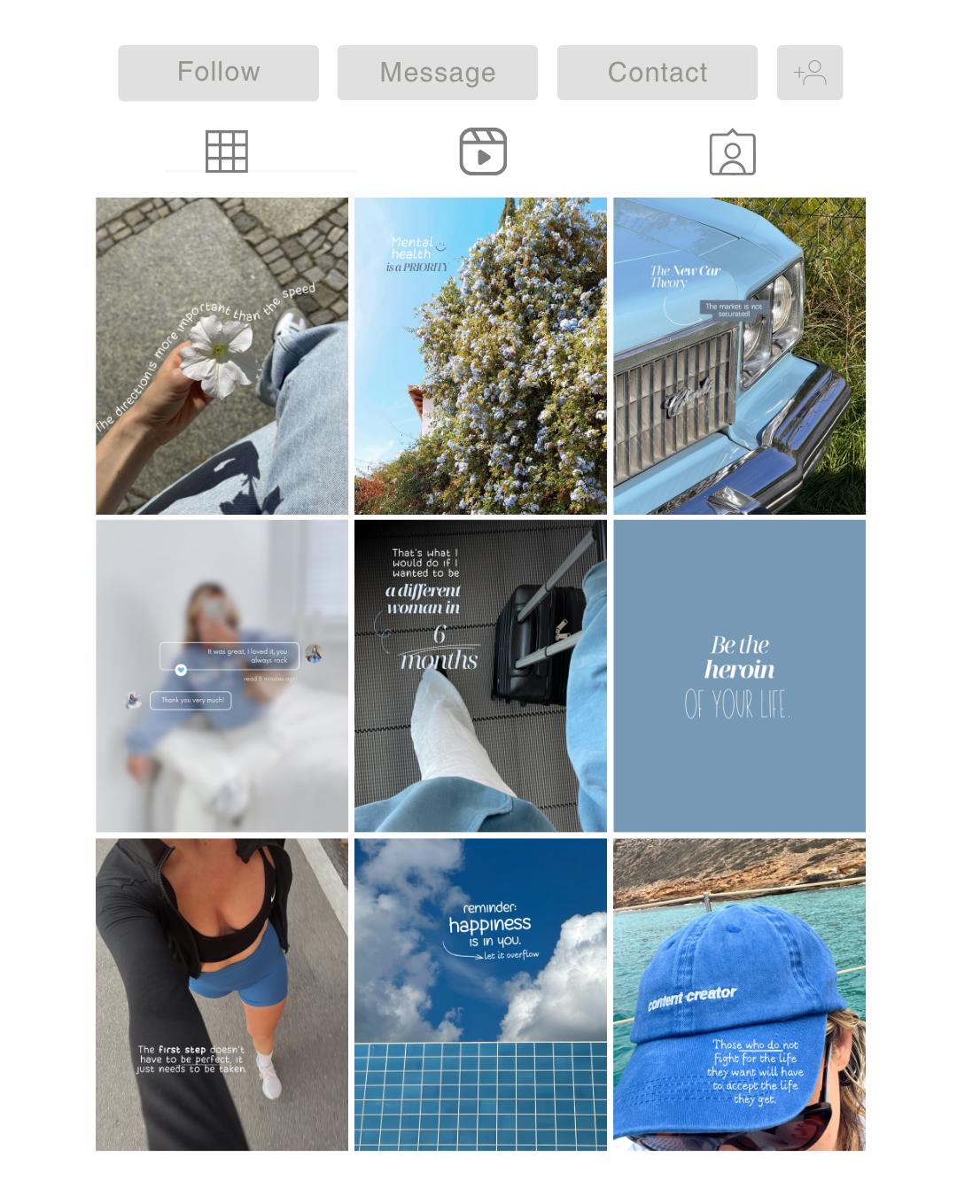 Blue Aesthetic Canva Instagram Templates, Social Media (digital ...