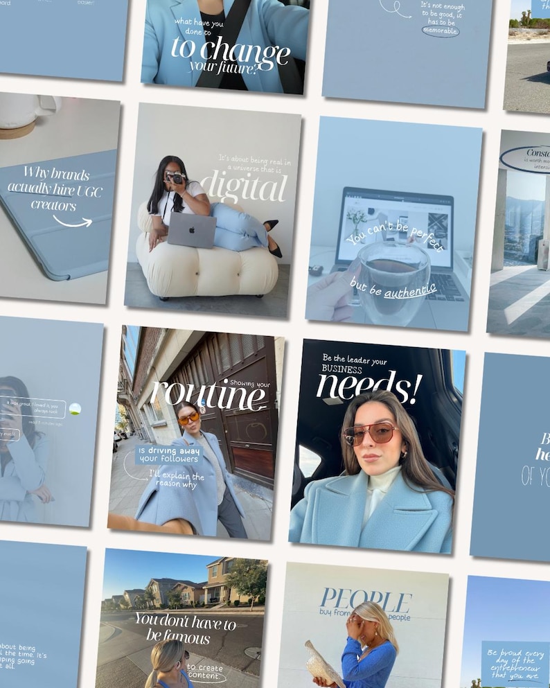Blue Aesthetic Canva Instagram Templates, Social Media (digital ...