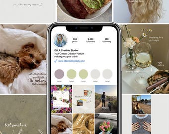 50 Content Creator Instagram Templates, Lifestyle Canva Bundle for Social Media Influencers, Bloggers, UGC