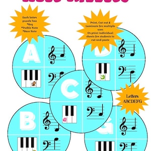 Note Puzzles Music Game Worksheet Piano Activity