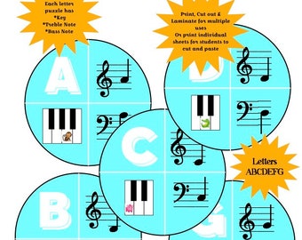 Notitiepuzzels Muziekspel Werkblad Pianoactiviteit