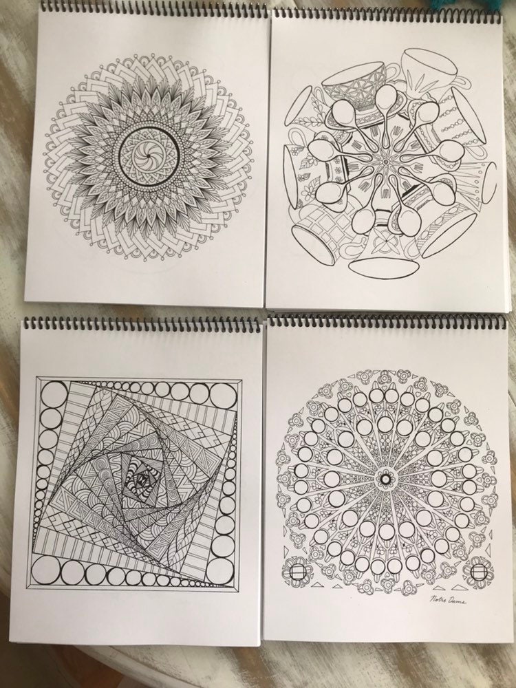 Coloring Book Mandalas Adult Coloring Hand Drawn | Etsy