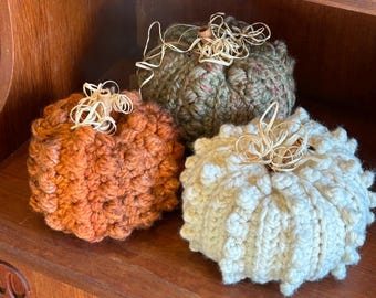 Chunky Crocheted Pumpkin Fall Decor