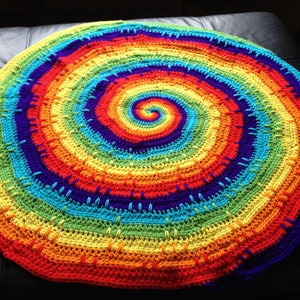 Spiral Tie Dye Baby Decke oder Teppich Häkelanleitung PDF Digital Download