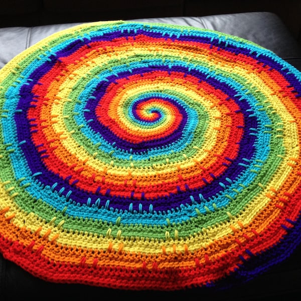 Spiral Hippie Tie Dye Blanket