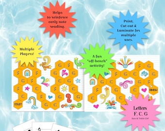 Groovy Notes Piano Bordspel Activiteit Afdrukbaar