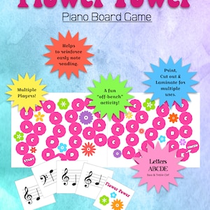 Flower Power Piano Board Game Activity Printable
