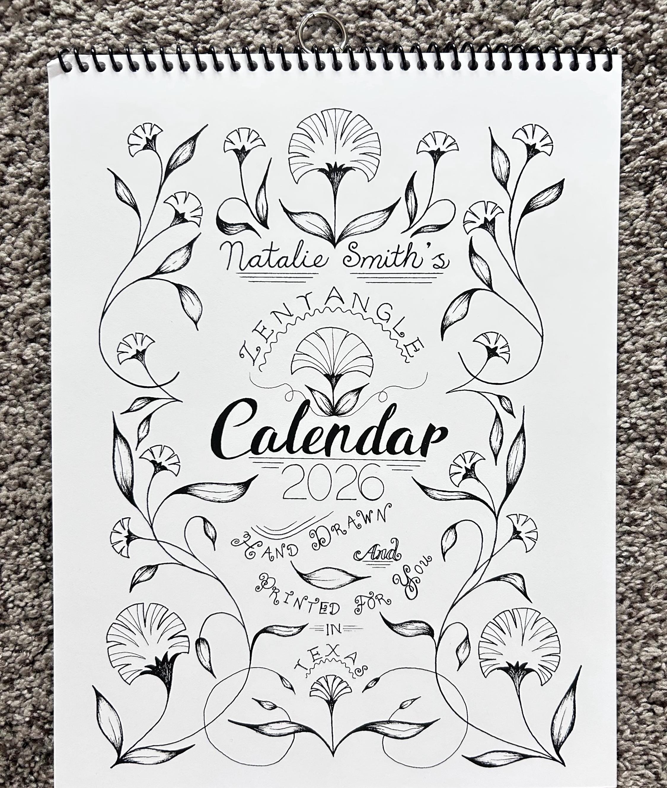 その他 Fate Sketch Calendar 2026 2026 Wall Calendar Hand Drawn Zentangle Art Coloring - Etsy