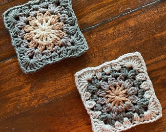 Genevieve Mini Granny Square Coaster Crochet Pattern