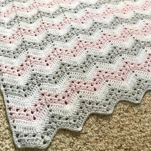 Custom Chevron Baby Blanket Crochet