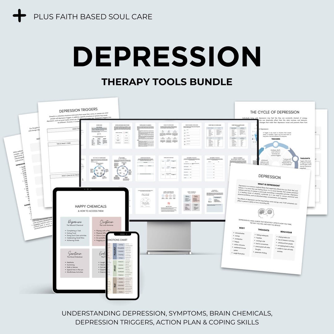 Depression Worksheet Bundle Therapy Resource Digital Download Therapy ...
