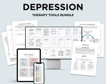 Depression Worksheet Bundle Therapy Resource Digital Download Therapy Tool Mental Health Professional Guide Christian Counseling Treatment