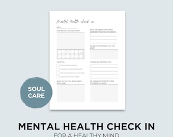 Psychotherapie-Hinweis, Check-In für Selbstfürsorge, beratender Hinweis, Selbstpflege-Assessment, Psychotherapieblatt, Werkzeuge für psychische Gesundheit, Selbstfürsorge- Checkup