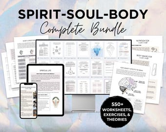 Holistic Wellness Workbook Digital Download Therapy Resource Mental Health Journal Printable Self Care Spiritual Guide Anxiety Relief Stress