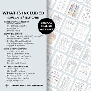 Biblical Mental Health Wellness Guide Spiritual Growth Mindset Worksheet Faith Based Christian Psychology Self Guided Prayer Journal Aid image 5
