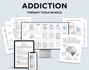 Addiction Recovery Worksheet Therapy Bundle Digital Download Treatment Material Christian Counseling Resource Pack Therapy Tool Relapse