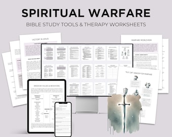 Christian Counseling Worksheet Bible Study Prayer Guide Spiritual Warfare Faith Resource Digital Download Armor of God Kingdom Value Set