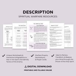 Christian Counseling Worksheet Bible Study Prayer Guide Spiritual Warfare Faith Resource Digital Download Armor of God Kingdom Value Set image 3