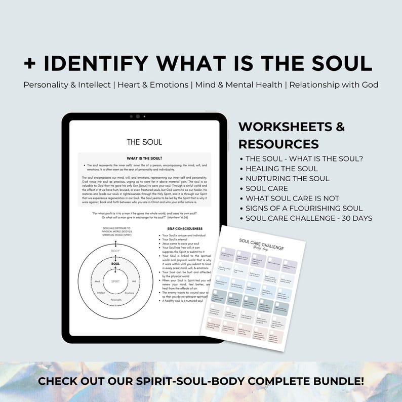 Biblical Mental Health Wellness Guide Spiritual Growth Mindset Worksheet Faith Based Christian Psychology Self Guided Prayer Journal Aid image 6