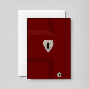 Cartão de Dia dos Namorados Unlock My Heart, Bilhete de Amor Romântico em Forma de Fechadura, Download Digital, Presente Minimalista de Dia dos Namorados, Cartão de Amor Imprimível para Casais