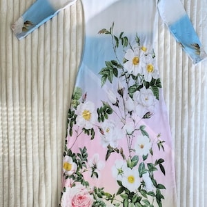 Jersey Cotton Dress Floral Full Length Stretchy Dress Womens Casual Comfortable Style Jersey Knit Dress Made To Order