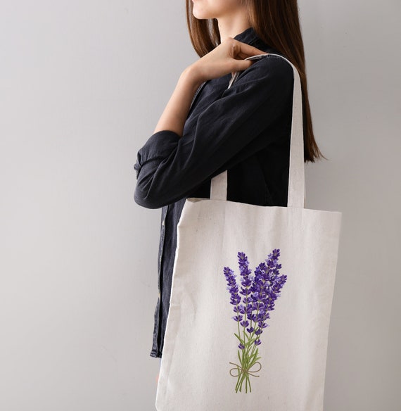 lavender tote bag