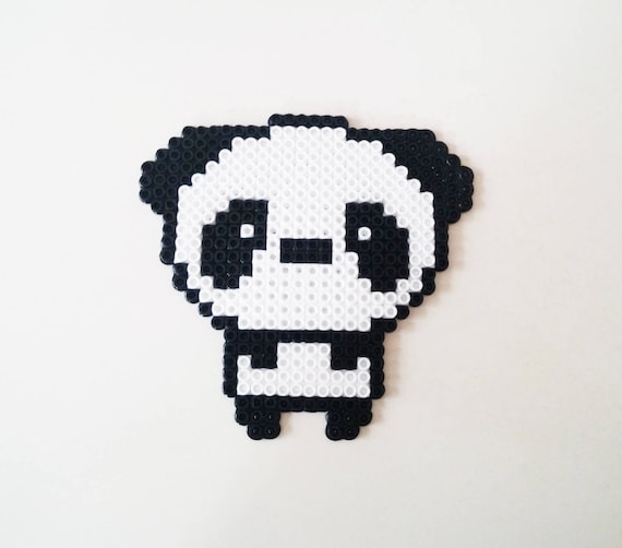 Pixel Art Sous Verre Panda Noir Et Blanc Point à La Main Cadeau Pour Elle Cadeau Pour Lui Panda Coaster Pixel Art