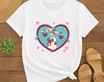 Purrfect Love Cats T-Shirt: Cute Kitty Couple Romantic Gift Tee