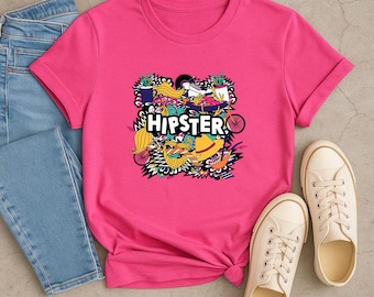 Hipster Style T-Shirt: Trendy Graphic Tee Gift for Men and Women