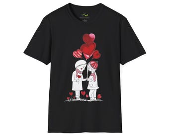 Unisex T-Shirt, Romantic Gift, Couple's Apparel Love Shirt, Heart Design