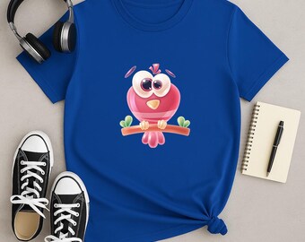 Funny Cute Bird Shirt: Colorful Cartoon Animal Graphic Tee, Adorable Gift T-Shirt for Men, Women, and Kids