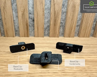 Acoustic panel bracket M4 thread for screws (BaseClip) - universal mounting base for acoustic panels with stable metal thread