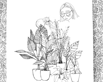 A4 sketchbook print 'Grow your own way' wall art, room decor, illustration