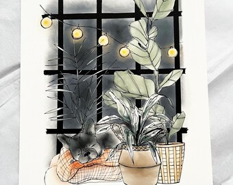 French Bulldog Art Print: Florence's Favorite Place, Dog Portrait