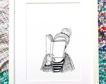 Lámina de cuaderno de bocetos A4. Ilustración «Sigue creciendo», decoración de interiores, arte mural, dibujo lineal.