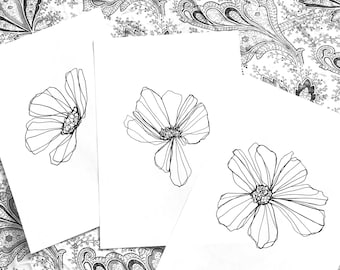 Digital Download Floral Collection Illustrations for Embroidery, art work only NO GUIDE