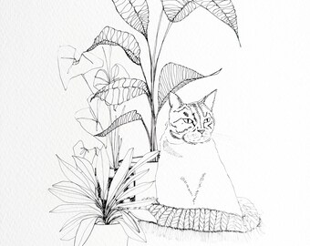 A4 sketchbook print 'Just Observing' wall art, room decor, illustration