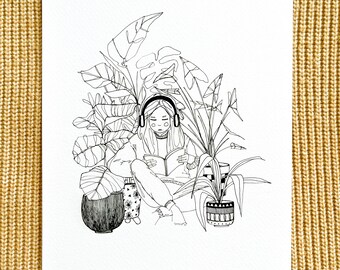 A4 sketchbook print 'Create your space' wall art, room decor, illustration