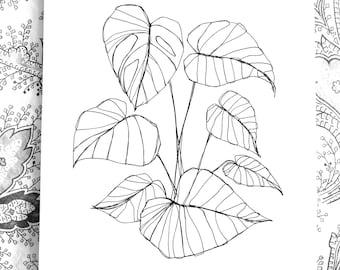 Digital Download Botanical Illustration for Embroidery, artwork only NO GUIDE
