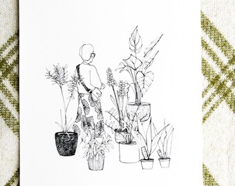 A4 sketchbook print 'Another garden centre' wall art, room decor, illustration
