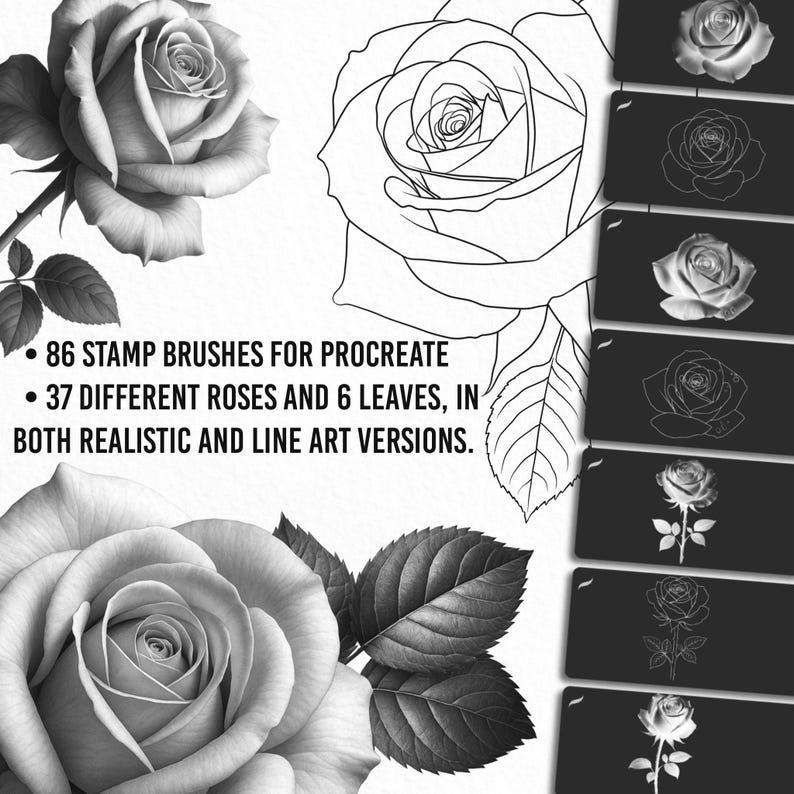 Realistic Roses – Procreate Brush Pack for Tattoo Artists ...
