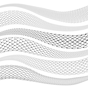 Variation of Procreate snake brushes showing different scale patterns and body thicknesses, ideal for building dynamic snake compositions.