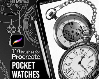 Pocket Watches Procreate Brush Pack für Tätowierer und Illustratoren