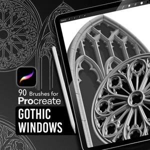 Janelas Góticas – Pacote de Pincéis para Procreate para Tatuadores e Ilustradores