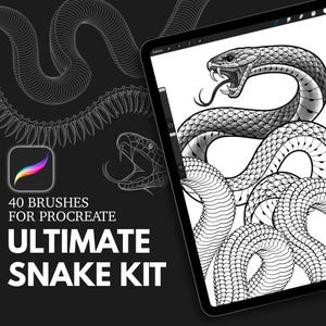 Ultimate Snake Kit – Pacchetto di pennelli Procreate per tatuatori e illustratori