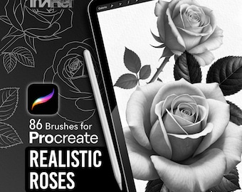Realistic Roses Pack de brushes Procreate para tatuadores e ilustradores