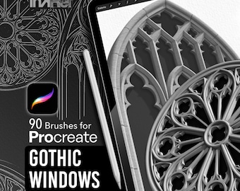 Gothic Windows Set de brushes Procreate para tatuadores e ilustradores
