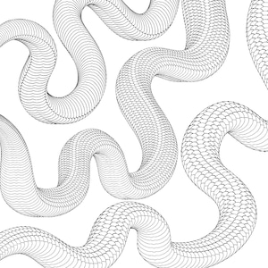 Procreate brush preview showing seamless snake body brushes with detailed scale patterns, perfect for tattoo design and illustration.